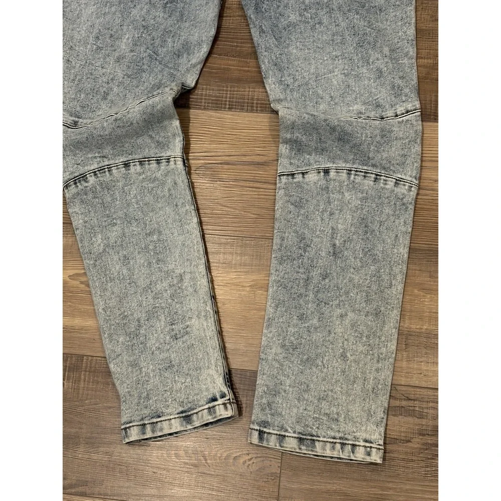 Steve's Jeans Men Size 34x32 Acid Wash Street Wear Moto Biker Striaght Mid Rise
